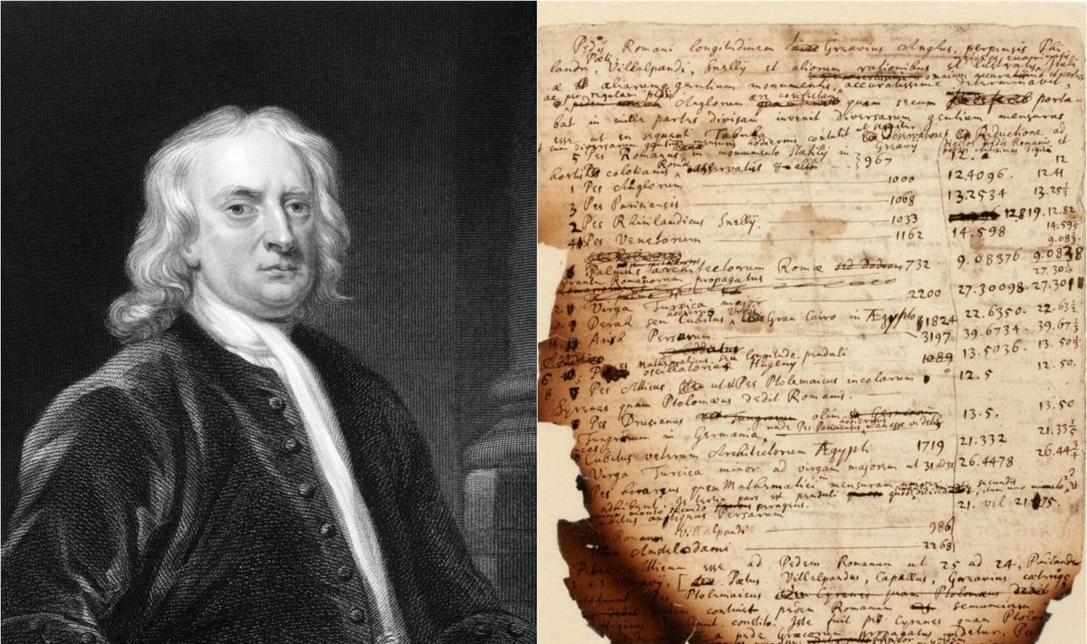 Newtono apdegęs rankraštis