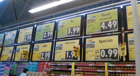Produktų kainos Lenkijos parduotuvėje