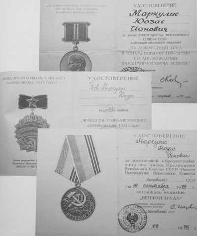 J. Markuliui įteikti medaliai (1970-1979)