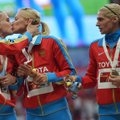 Rusijos sportininkė piktinasi pareiškimais dėl jos „homoseksualaus“ bučinio