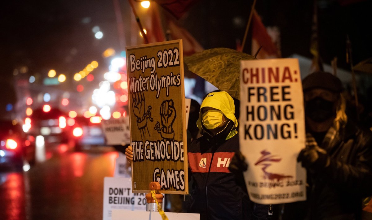 Protestas prieš Pekino žiemos žaidynes