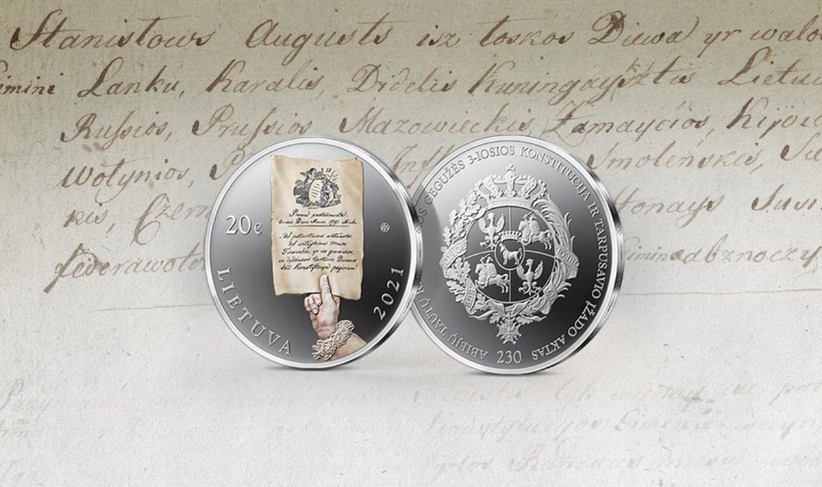 Lietuvos ir Lenkijos bankai išleidžia monetas, skirtas 1791 metų Konstitucijai