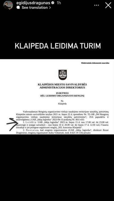 Klaipėdos miesto savivaldybės raštas
