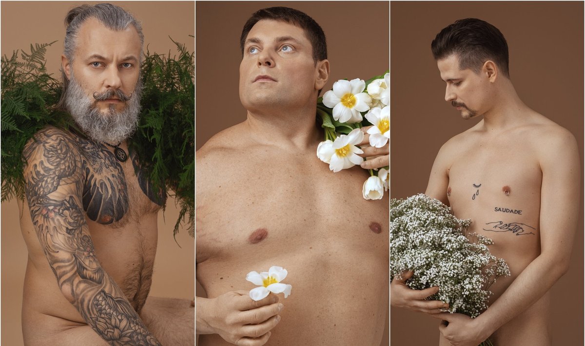 Neringos Rekašiūtės fotoprojektas "Vyrai yra gėlės"