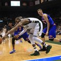 Latvijos talentas K. Porzingis NBA debiutavo su trenksmu