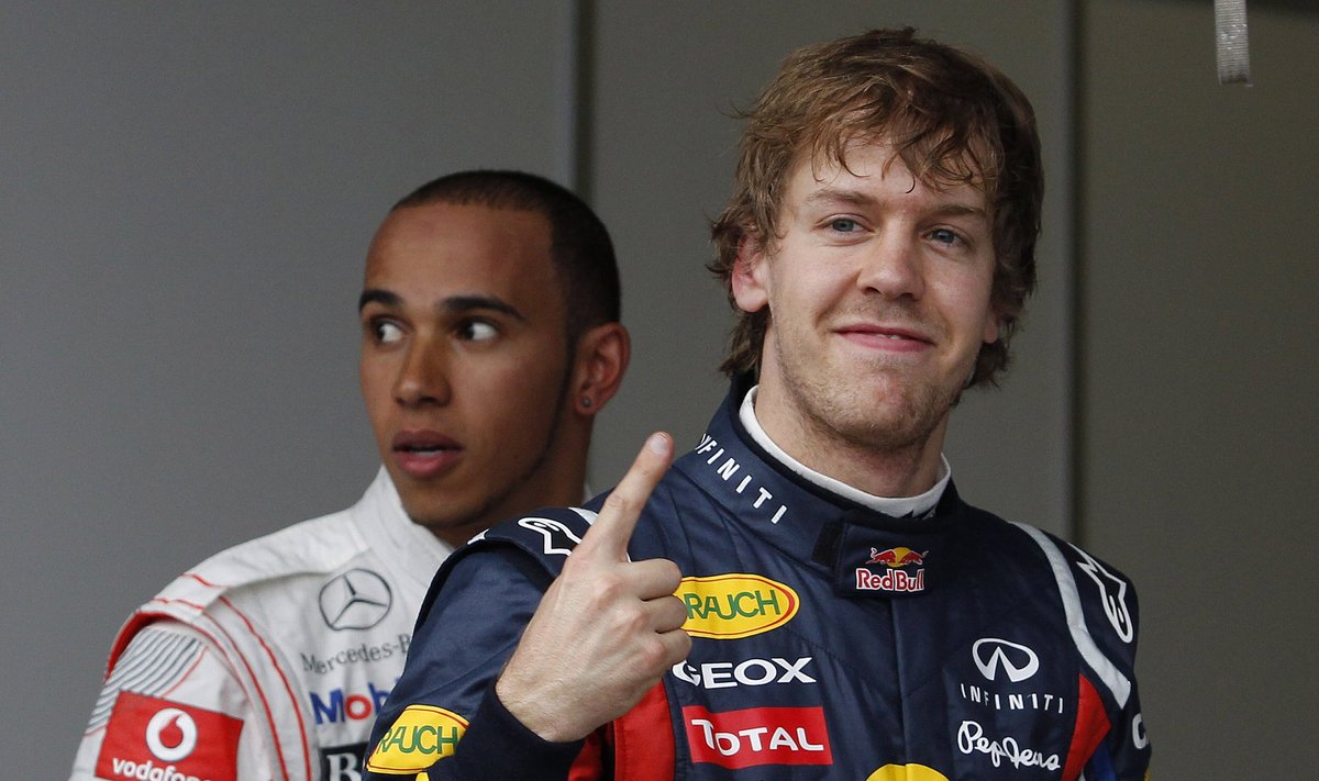 Sebastianas Vettelis ir Lewisas Hamiltonas  