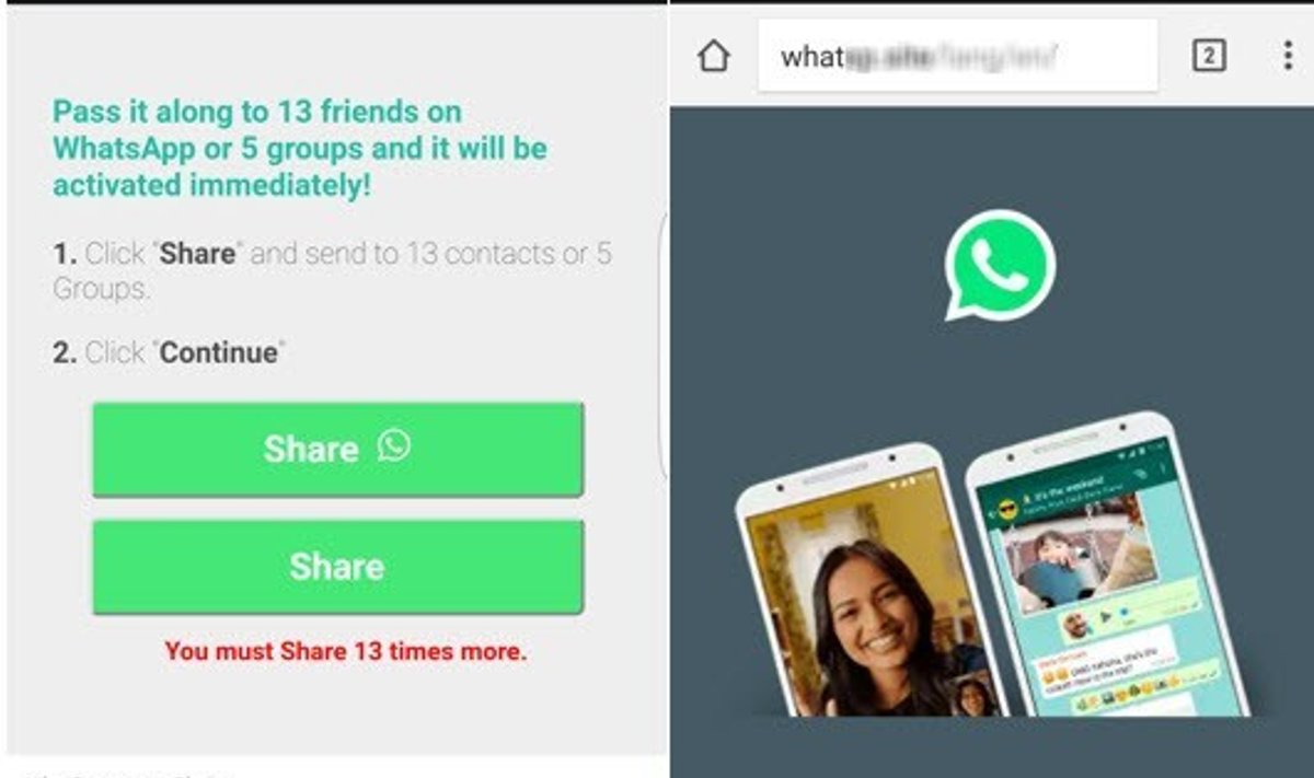 "WhatsApp" apgaulė