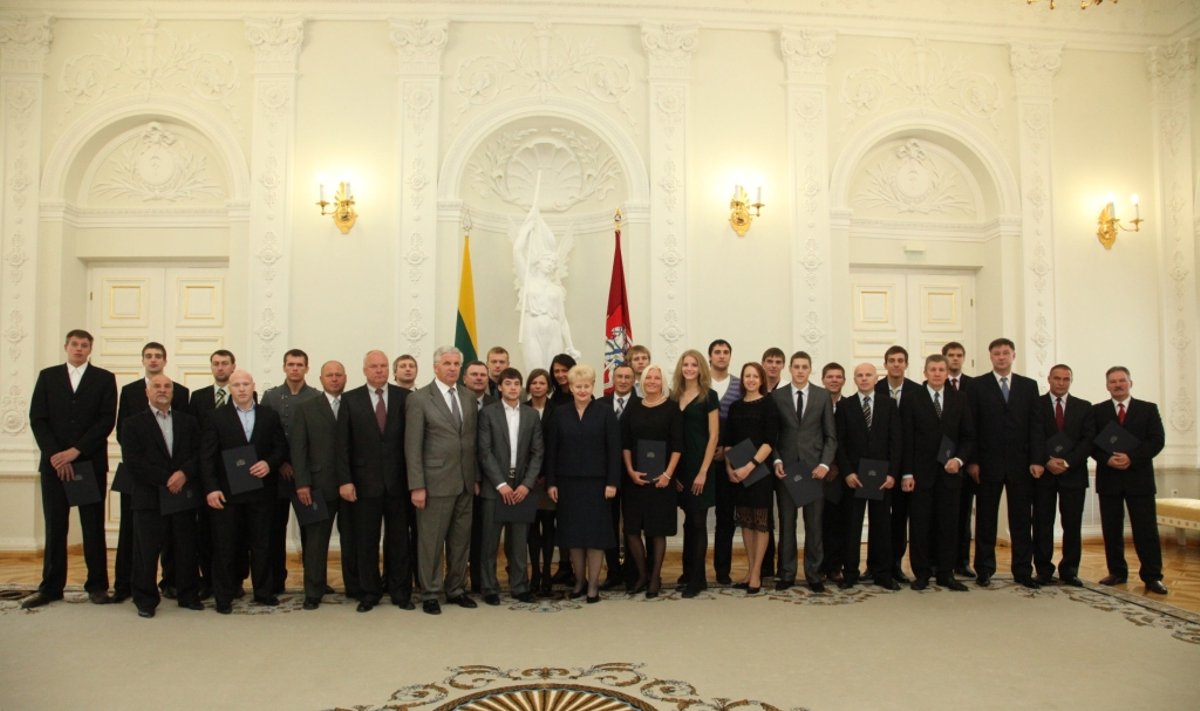 Lietuvos studentų sporto atstovai priėmime pas Prezidentę