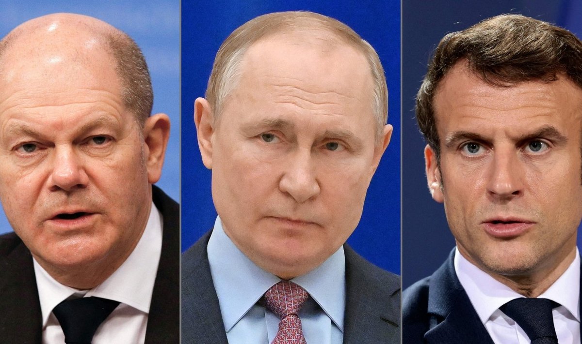Olafas Scholzas, Vladimiras Putinas, Emmanuelis Macronas