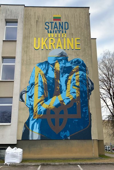 Linas Kaziulionis. "Stand with Ukraine", (sienų tapyba Vilniuje)