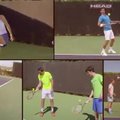 Geriausius pasaulio tenisininkus sužavėjo serbo atliekami triukai