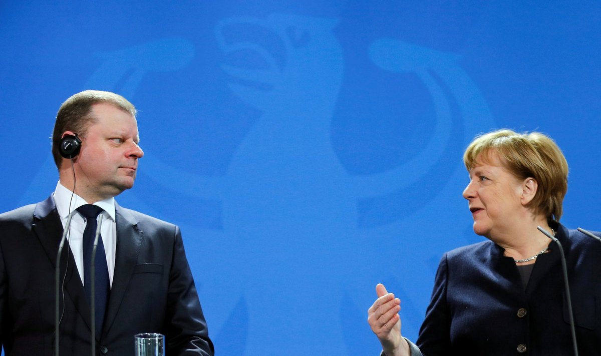 Angela Merkel and Saulius Skvernelis