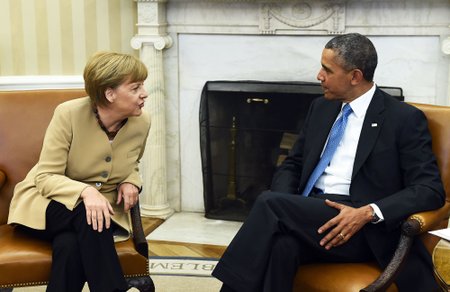 Angelos Merkel ir Baracko Obamos susitikimas