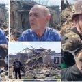 Vaizdai, sujaudinę pasaulį: Ukrainos gelbėtojai iš griuvėsių išgelbėtą šuniuką grąžino viską karo metu praradusiam 77-erių senoliui