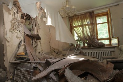 DNIPRO, UKRAINE - MAY 9, 2023 - The interior of an apartment affected by the falling debris of a Russian rocket is pictured in Dnipro, central Ukraine.//UKRINFORMAGENCY_ukr011773/Credit:Mykola Miakshykov/UKRINFO/SIPA/2305091449/Credit:Mykola Miakshykov/UKRINFO/SIPA/2305091504