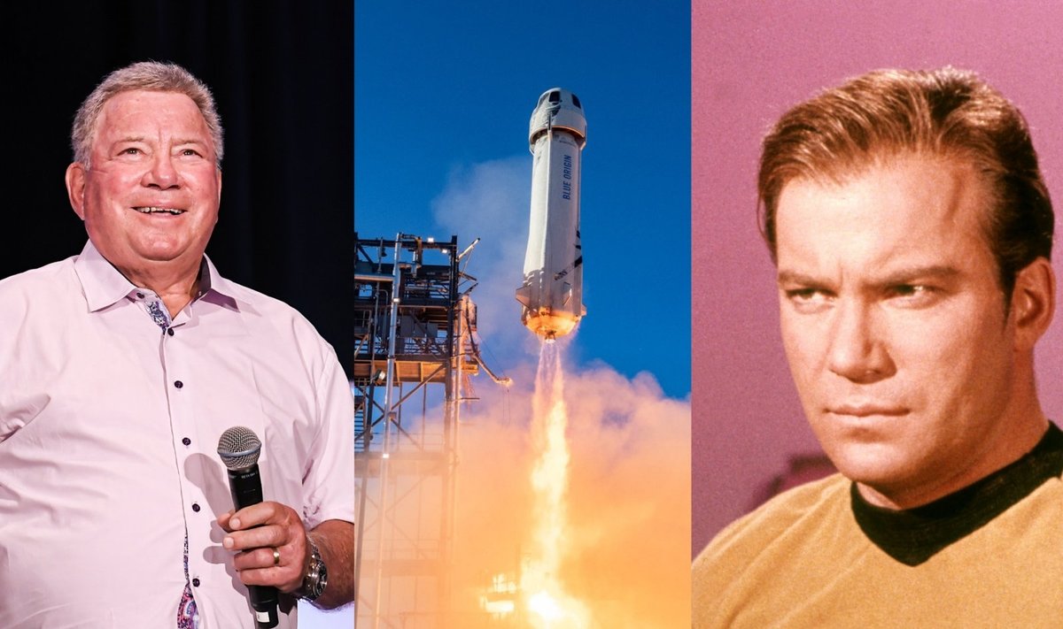  „Blue Origin“ skris Williamas Shatneris, vaidinęs kapitoną Džeimsą T. Kirką seriale „Žvaigždžių kelias“