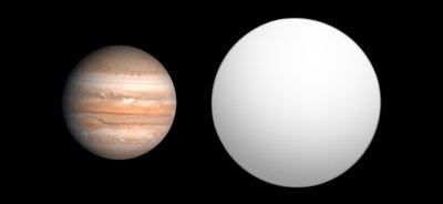 Jupiterio ir Kepler-7b dydžių palyginimas