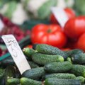 Daržovių ir uogų kainos pajūrio turguje
