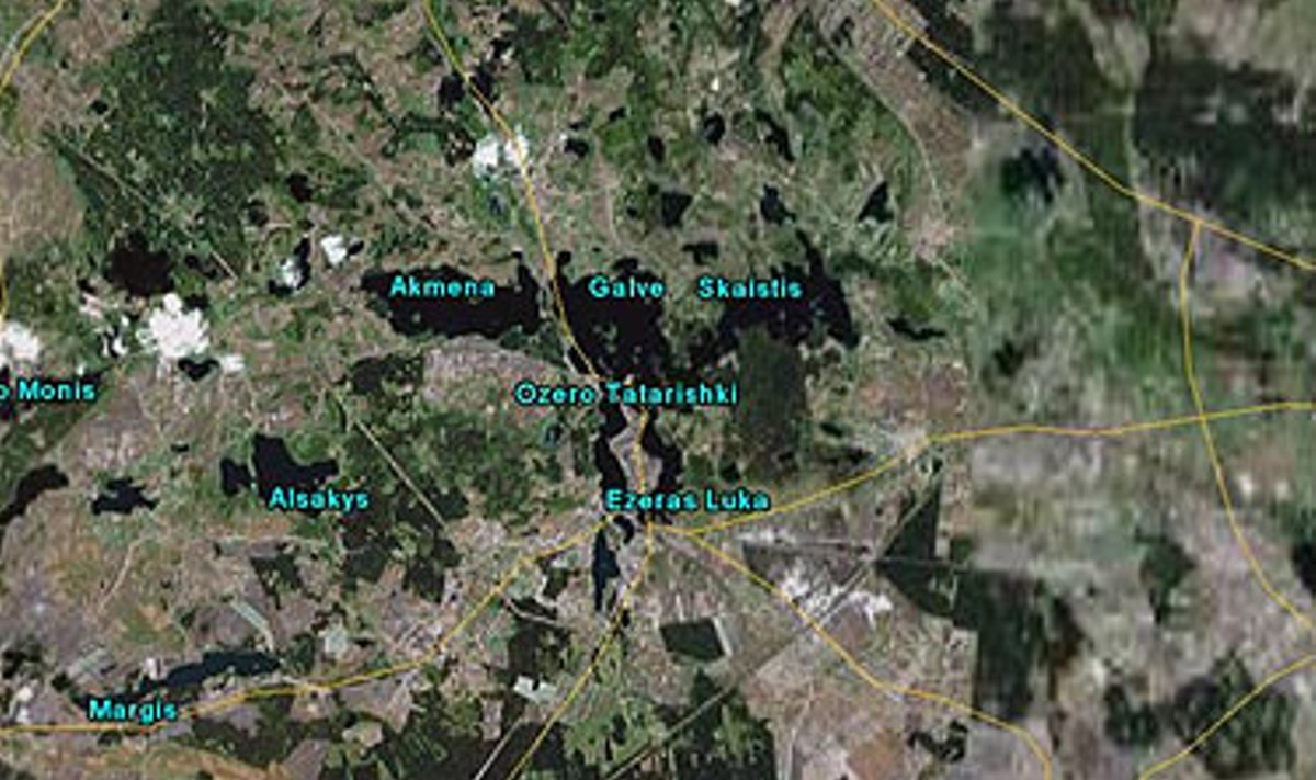 Google Earth  matomas Lietuvos vaizdas (Google Earth  iliustracija)