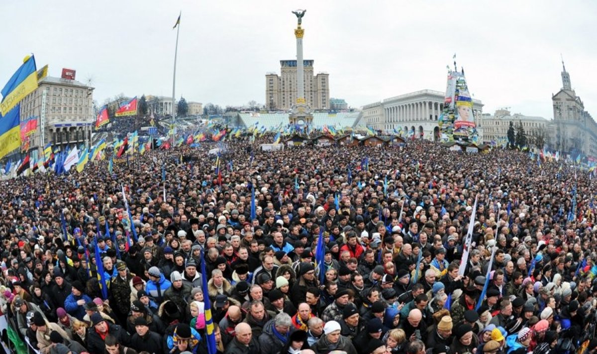 Protestai Kijeve sekmadienio vakarą