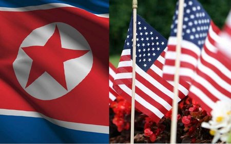 Šiaurės Korėjos ir JAV vėliavos, Shutterstock/DELFI nuotr.