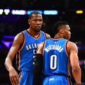 NBA: K. Duranto ir R. Westbrooko duetas pelnė daugiau negu pusę „Thunder“ taškų