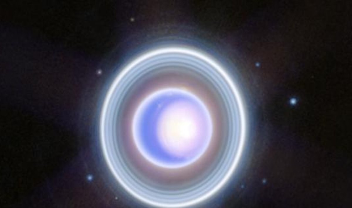 Jameso Webbo kosminis teleskopas įamžino Uraną. NASA, ESA, CSA, STScI nuotr.