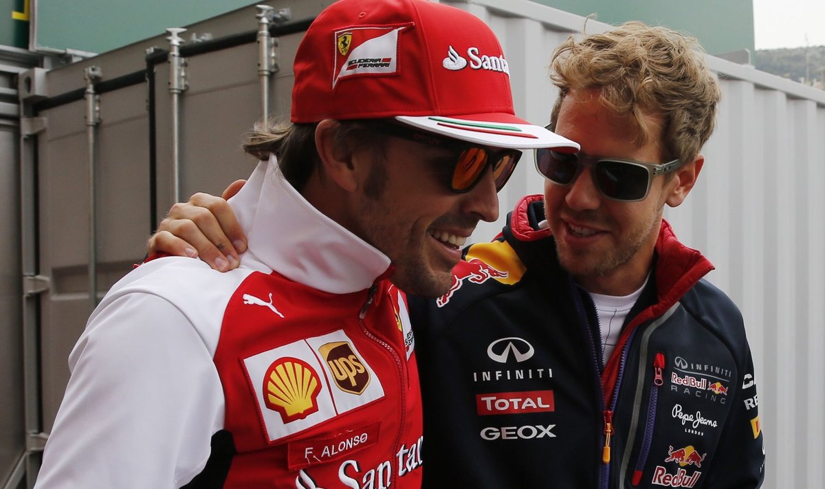 Fernando Alonso ir Sebastianas Vettelis