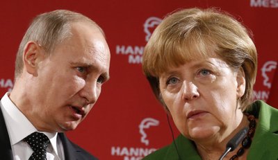 Vladimiras Putinas ir Angela Merkel