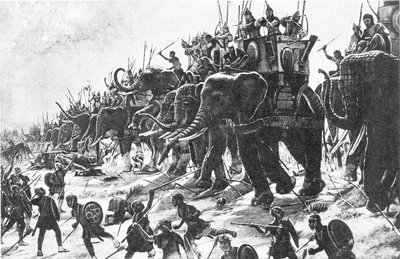 Mūšis pasitelkus dramblius.