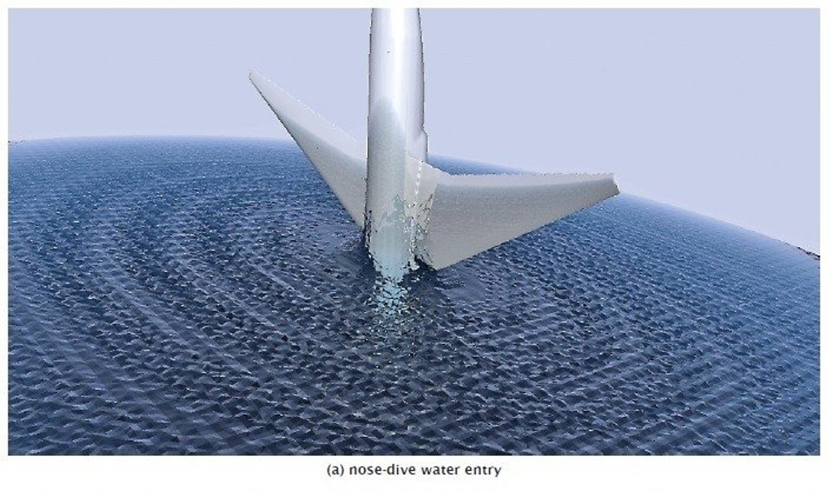 Labiausiai tikėtinas MH370 lėktuvo kritimo būdas (Tyrimo autorių iliustr.)