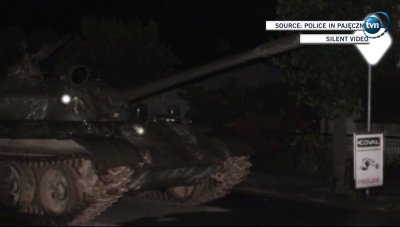 Lenkijoje girtas tankistas važinėjo miestelio gatvėmis
