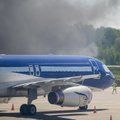 В Каунасском аэропорту черный дым и множество экипажей пожарных