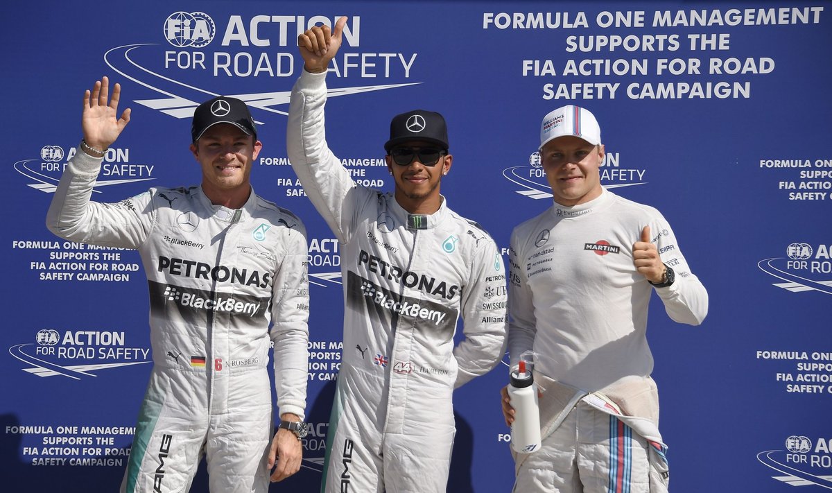 Nico Rosbergas, Lewisas Hamiltonas ir Valtteri Bottas