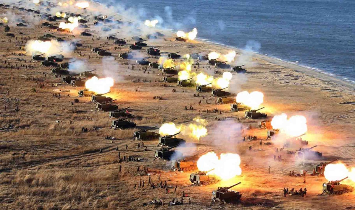 Šiaurės Korėjos artilerijos pratybos