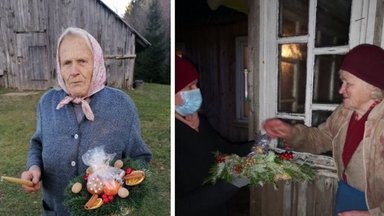 Klaipėdos rajone – graži akcija: nuošaliai gyvenančius senjorus pradžiugino advento vainikais ir saldžiomis dovanėlėmis
