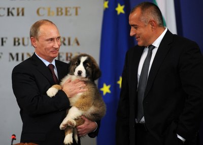 Vladimiras Putinas ir tuometinis Bulgarijos premjeras Boyko Borisovas