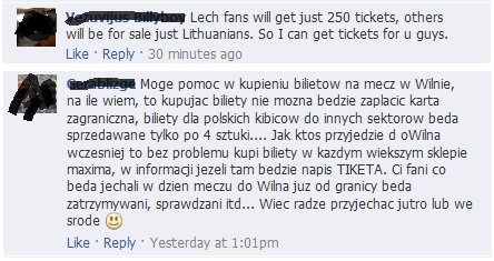 Vilniečiai „Lech“ fanams pasiūlymus teikia anglų ir lenkų kalbomis