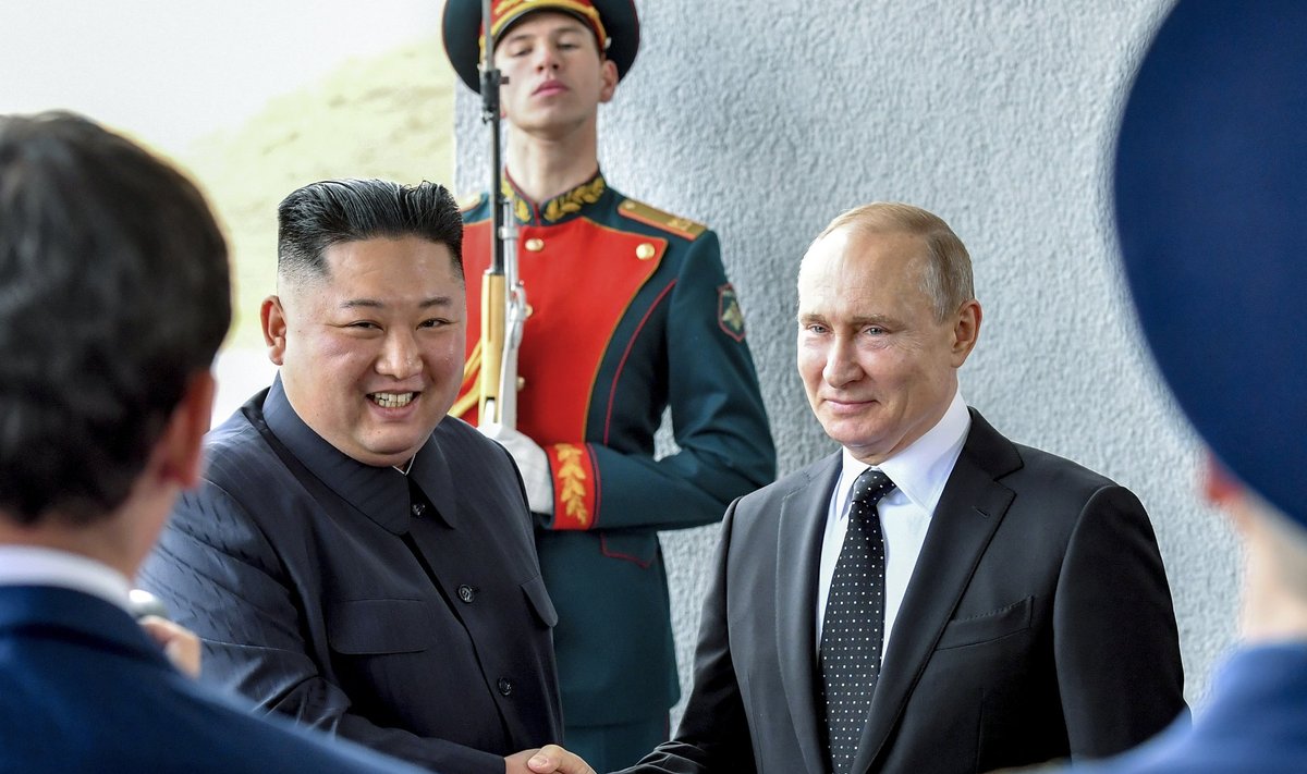 Kim Jong Unas ir Vladimiras Putinas 2019 m.