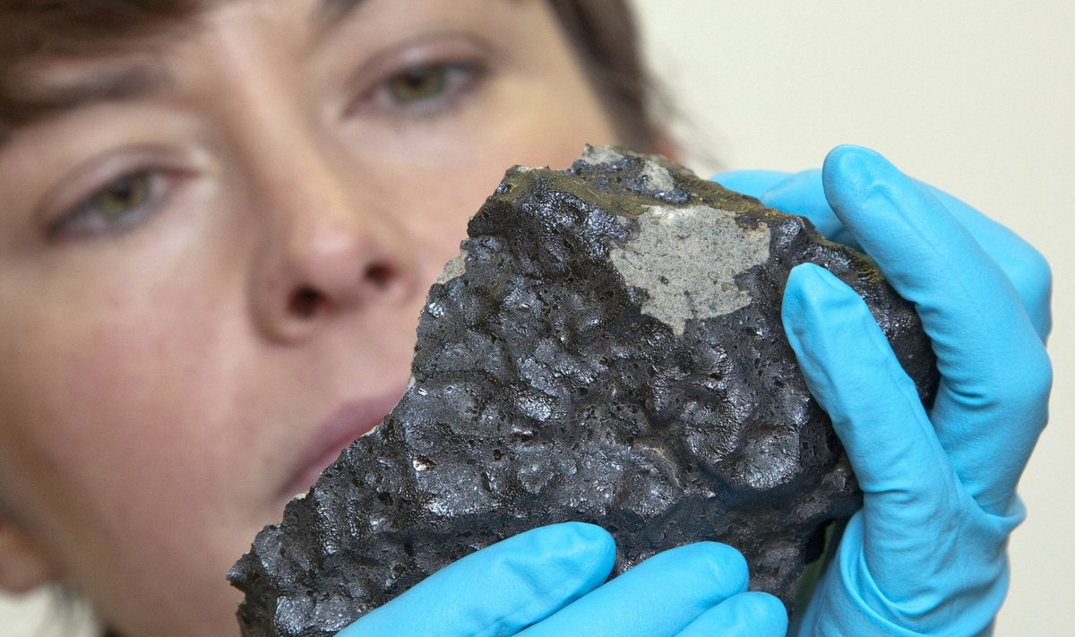 Tisinto meteoritas muziejaus kuratorės rankose