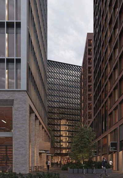 Pristatė, kaip atrodys naujas aukštuminių biurų ir butų pastatų kompleksas Lvivo gatvėje