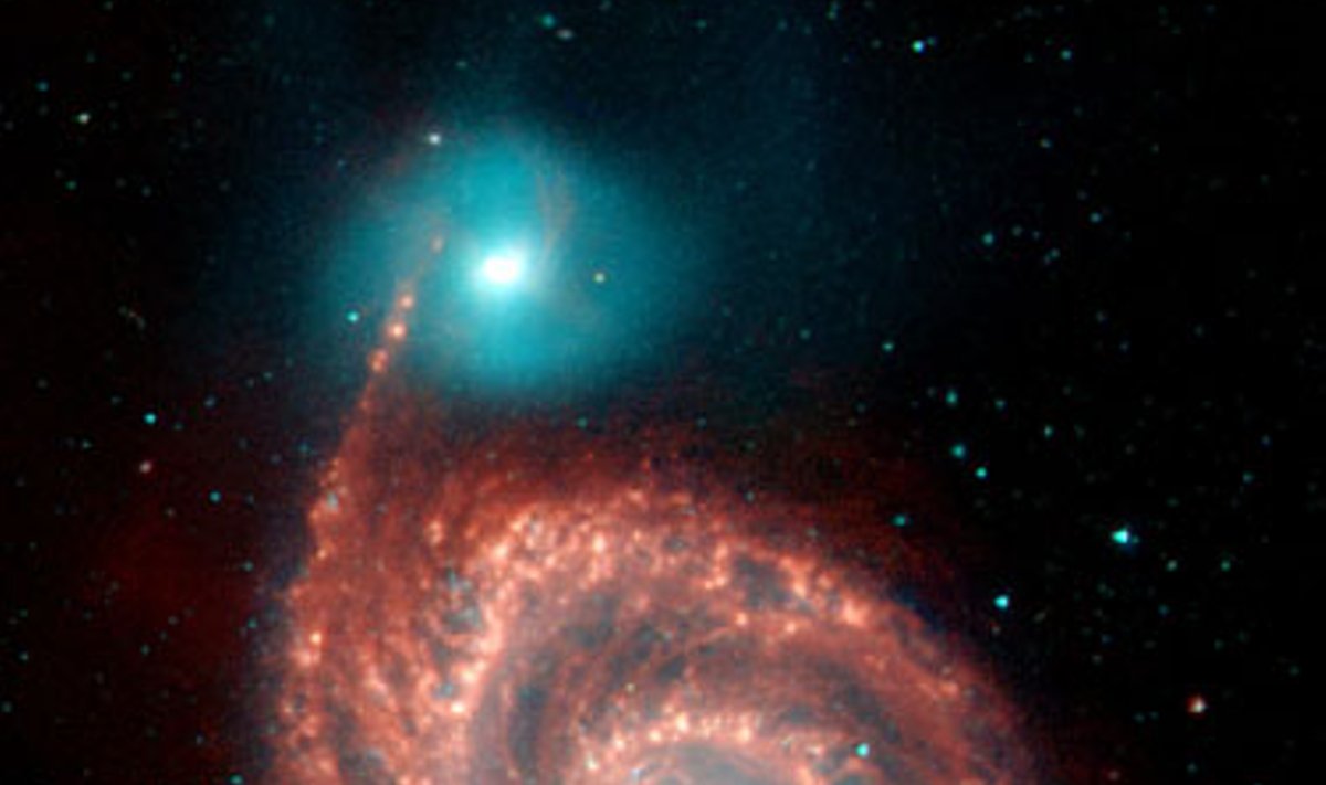NASA nuotraukoje – “Verpeto galaktika”. Įvairiai vadinama (M51, NGC 5194, “Rozė galaktika”) galaktika yra labai mėgiamas tiek profesionalių, tiek mėgėjų astronomų tyrinėjimo objektas, esantis už 37 milijonų šviesmečių. 