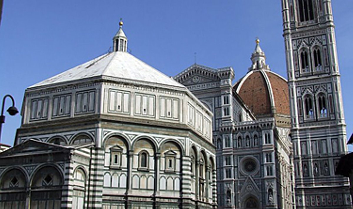 Florencija. Kampanilė ir katedra Duomo aikštėje
