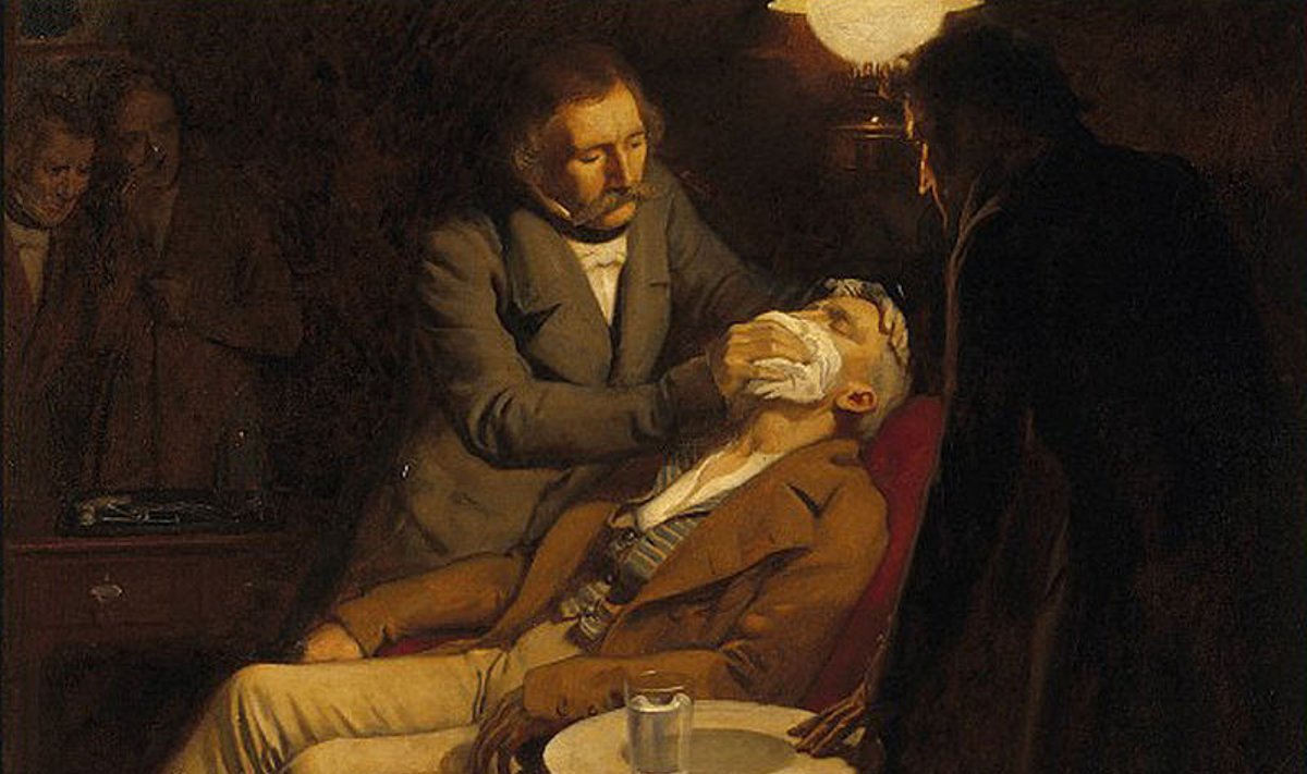 Williamas Mortonas anestezuoja pacientą