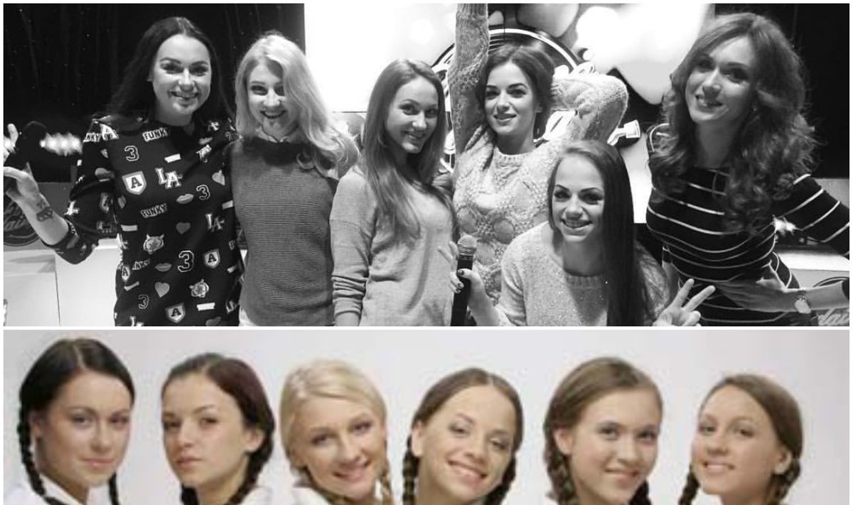 Grupė „Mokinukės“ 2016 m. (viršuje) ir 2006 m.