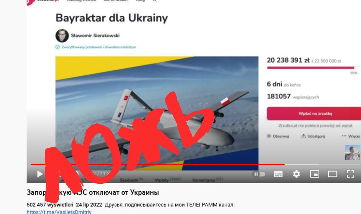 Ложь: Кампании по сбору средств на беспилотники для Украины являются схемой легализации денег посольств западных стран
