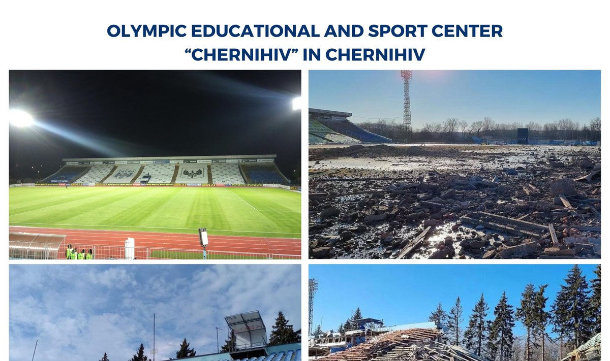 Ukrainos sporto pastatai prieš karą ir jam prasidėjus / FOTO: ŠMSM