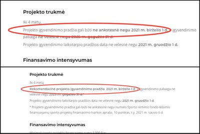 Informacija SRF svetainėje: iki Delfi kreipimosi ir po jo