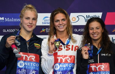 (iš kairės) Rūta Meilutytė, Julija Jefimova, Arianna Castiglioni