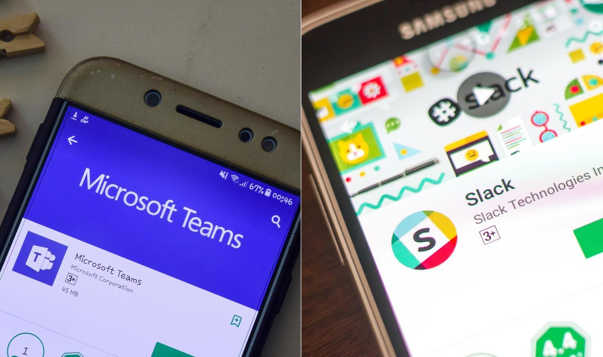 „Microsoft Teams“ ir „Slack“